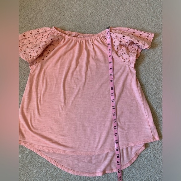 Old Navy Womens Boho Lace Crochet Flutter Sleeve Top Pink Size M. - Picture 4 of 7